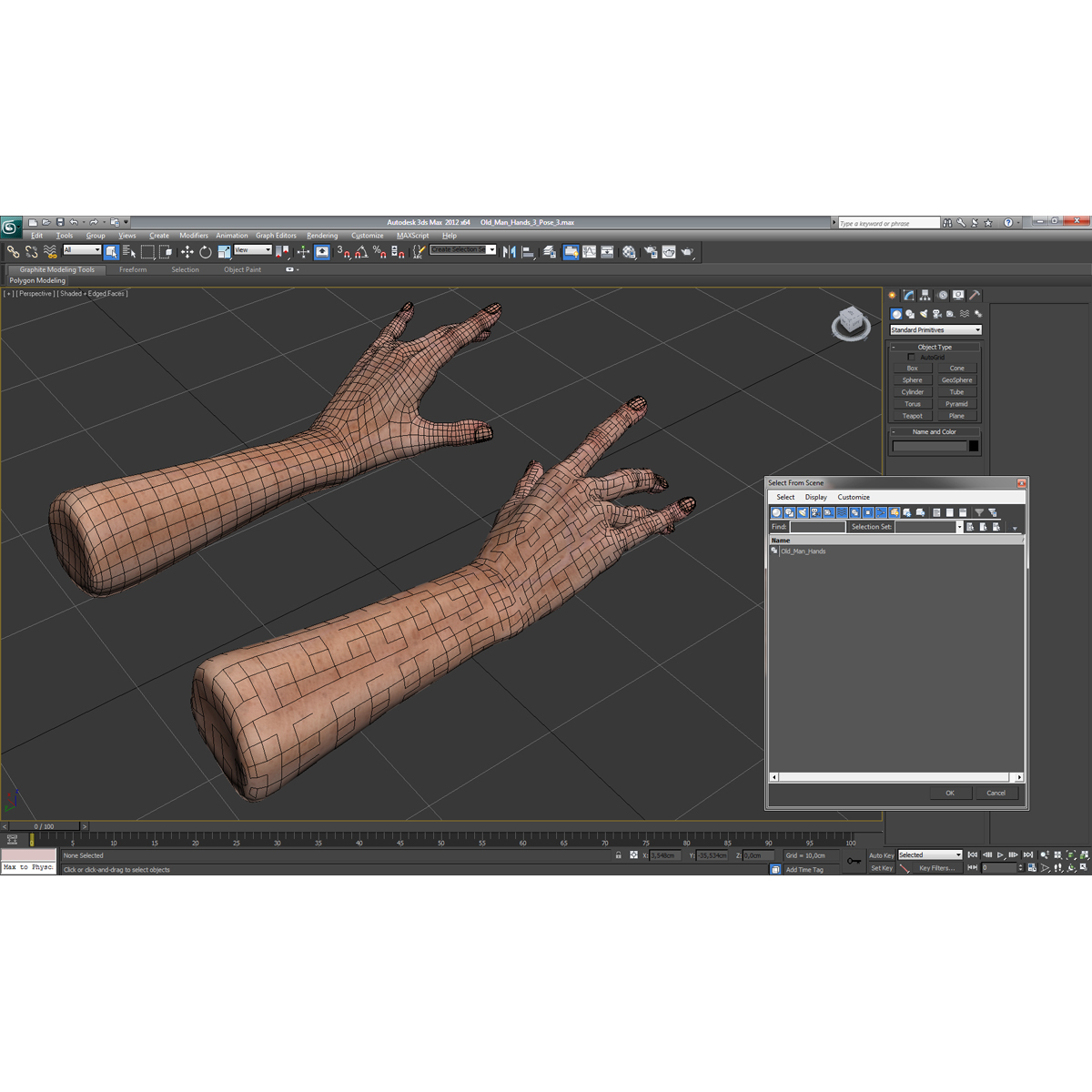 Old Man Hands 3 Pose 3 3D