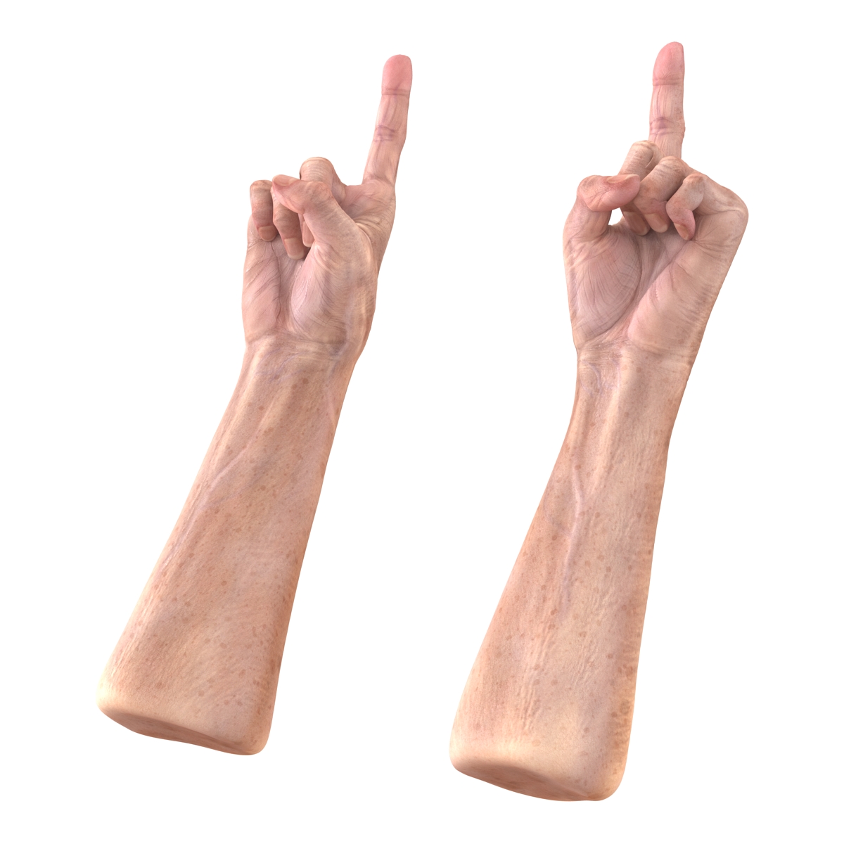 Old Man Hands 3 Pose 2 3D