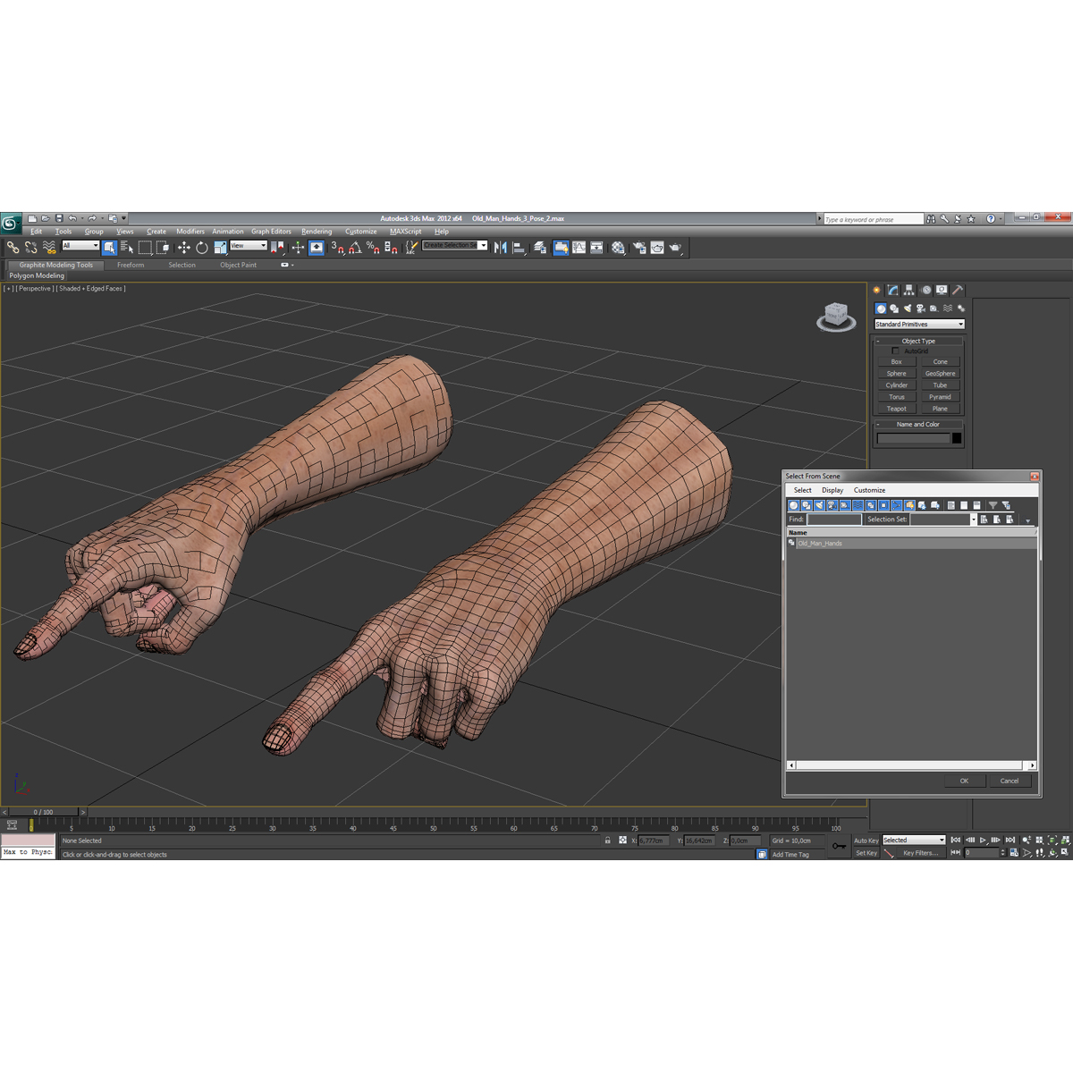 Old Man Hands 3 Pose 2 3D