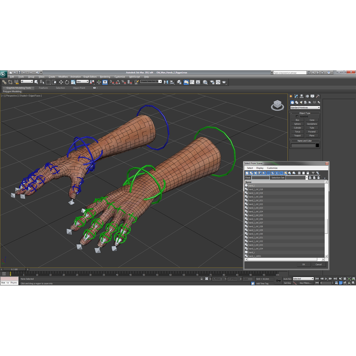 Old Man Hands 2 Rigged 3D