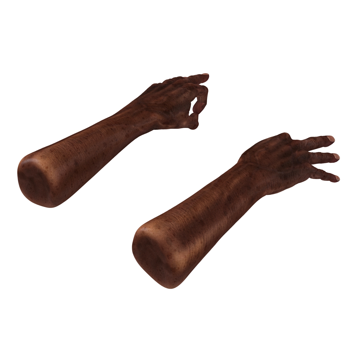 3D Old African Man Hands Rigged model