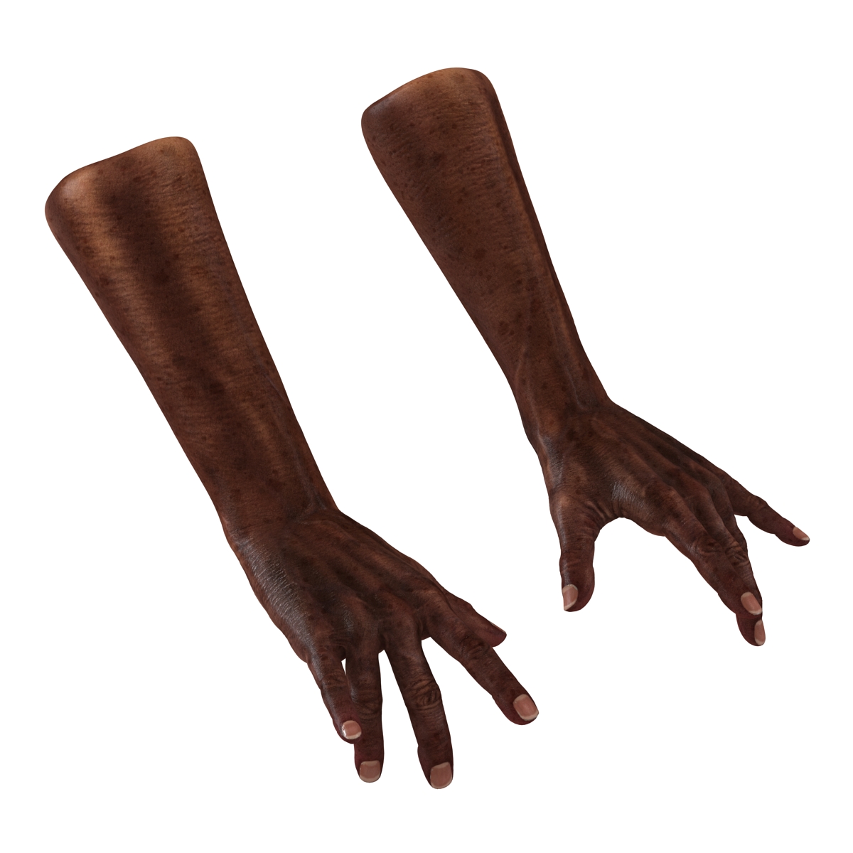 3D Old African Man Hands Rigged model