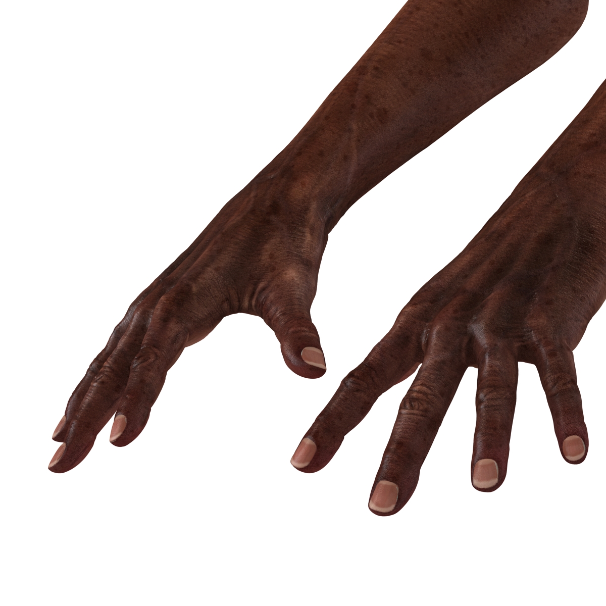 3D Old African Man Hands Rigged model