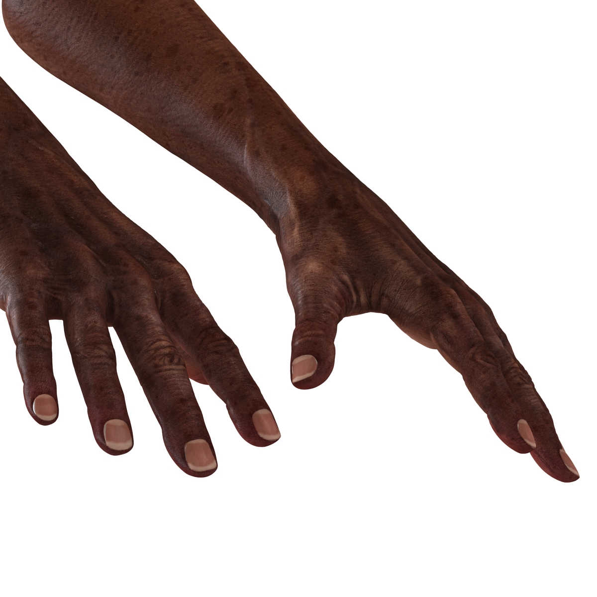 3D Old African Man Hands Rigged model