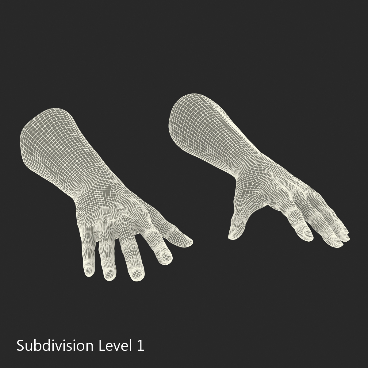 3D Old African Man Hands Rigged model