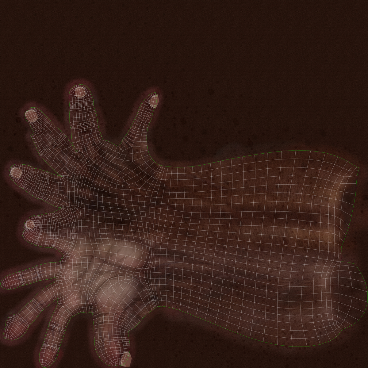 3D Old African Man Hands Rigged model