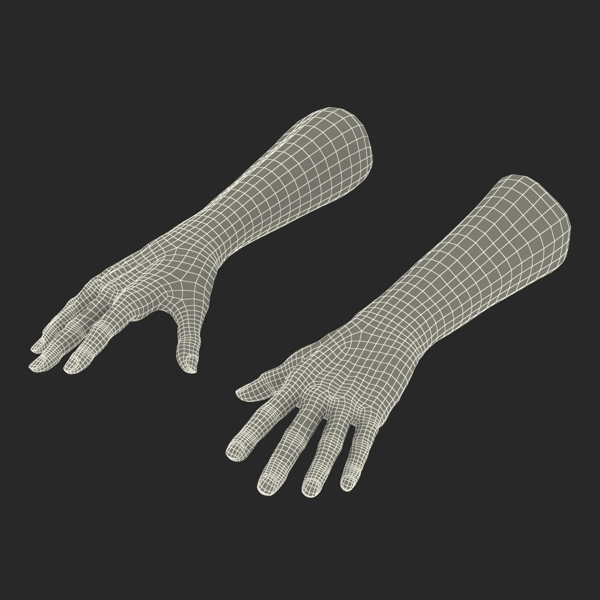 3D Old African Man Hands Rigged model