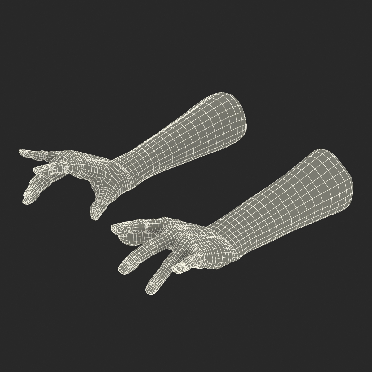 3D Old African Man Hands Rigged model