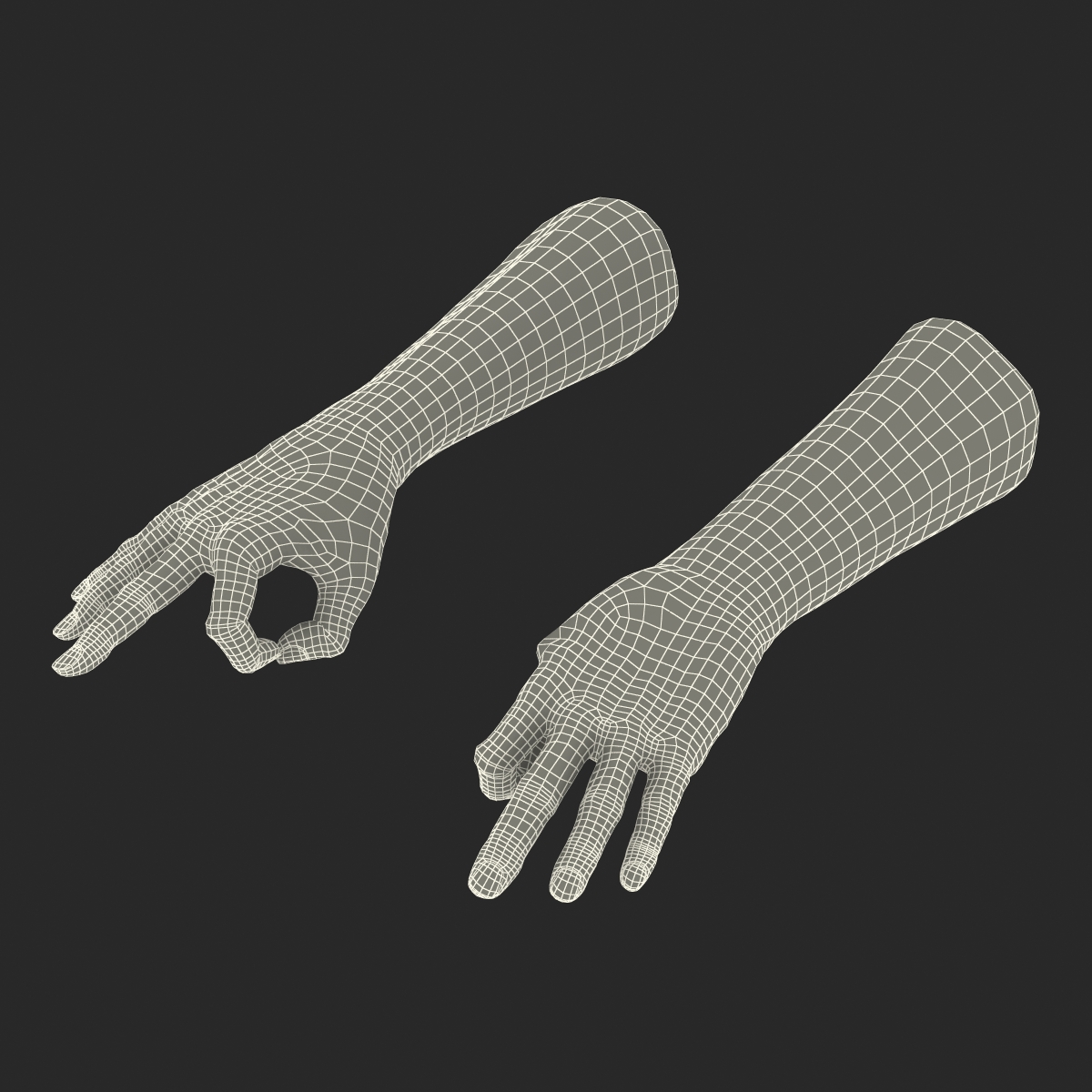 3D Old African Man Hands Rigged model