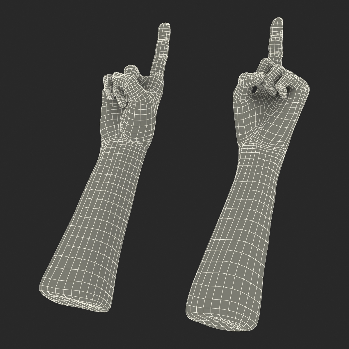 3D Old African Man Hands Rigged model