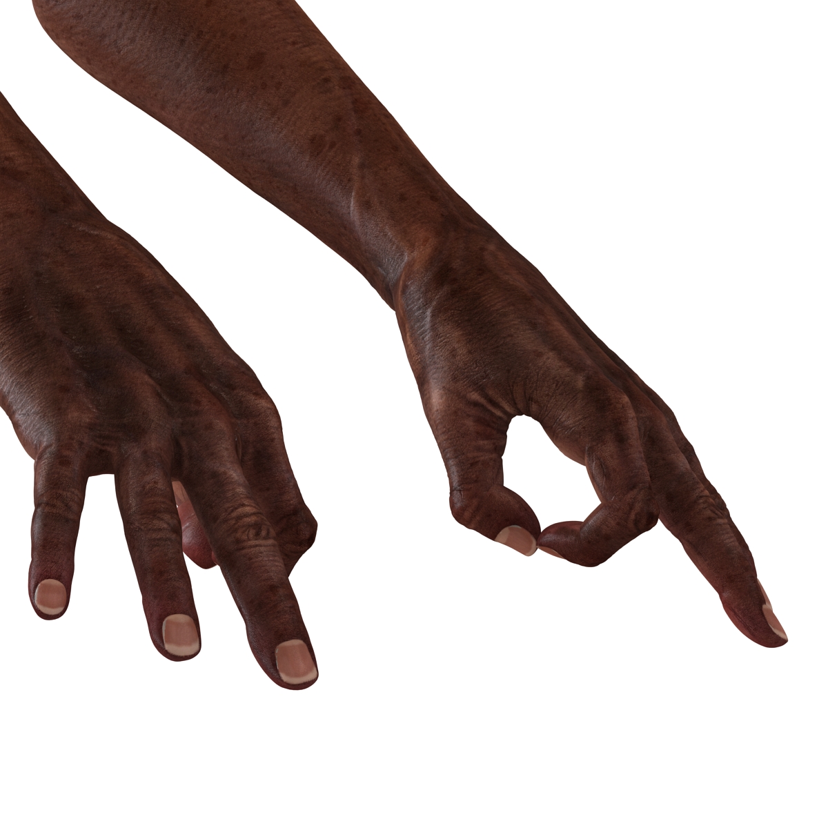 3D Old African Man Hands Pose 5 model