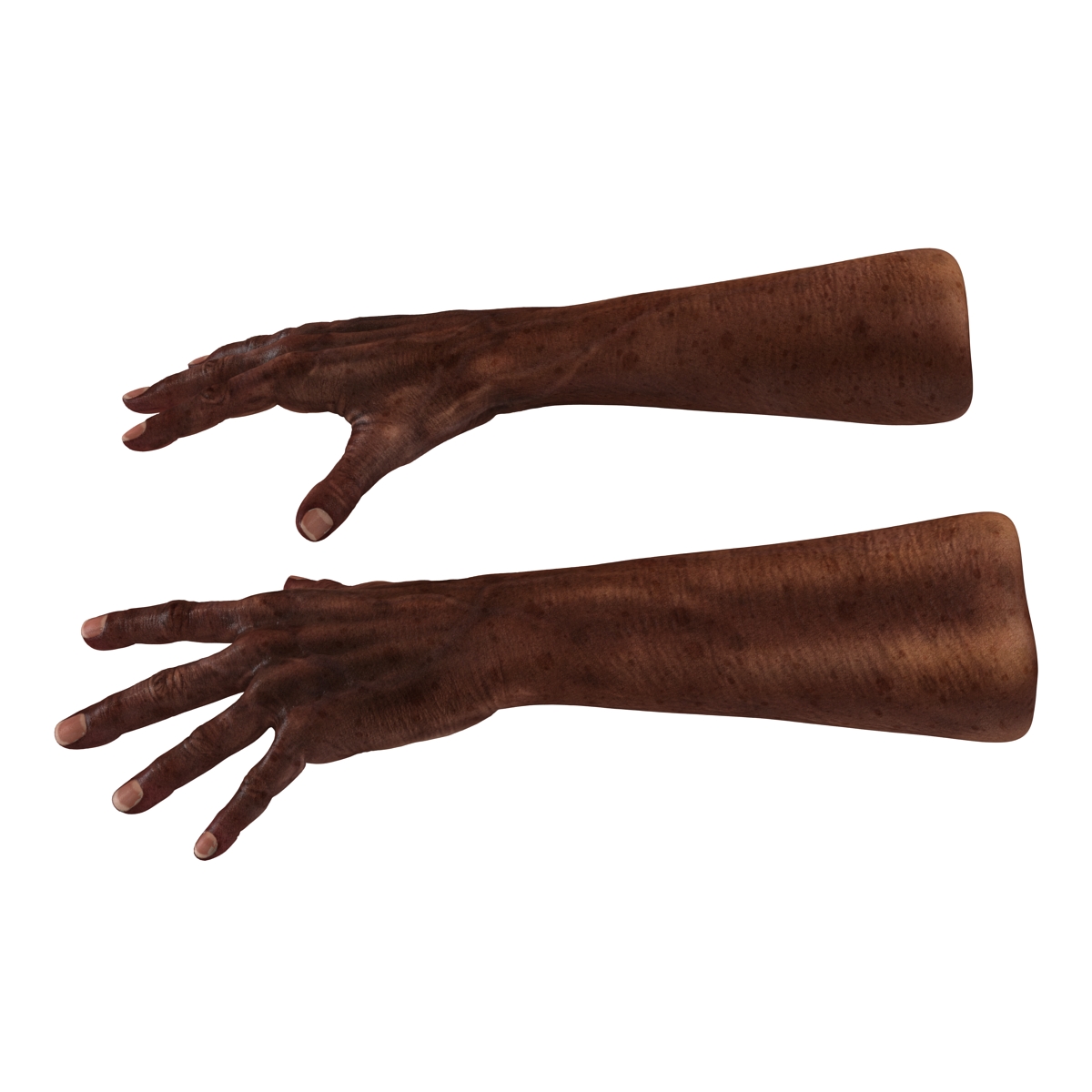 3D Old African Man Hands Pose 4 model