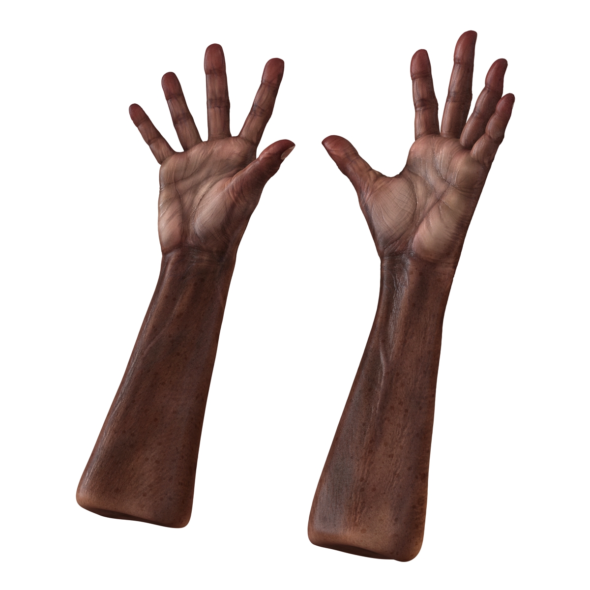 3D Old African Man Hands Pose 4 model