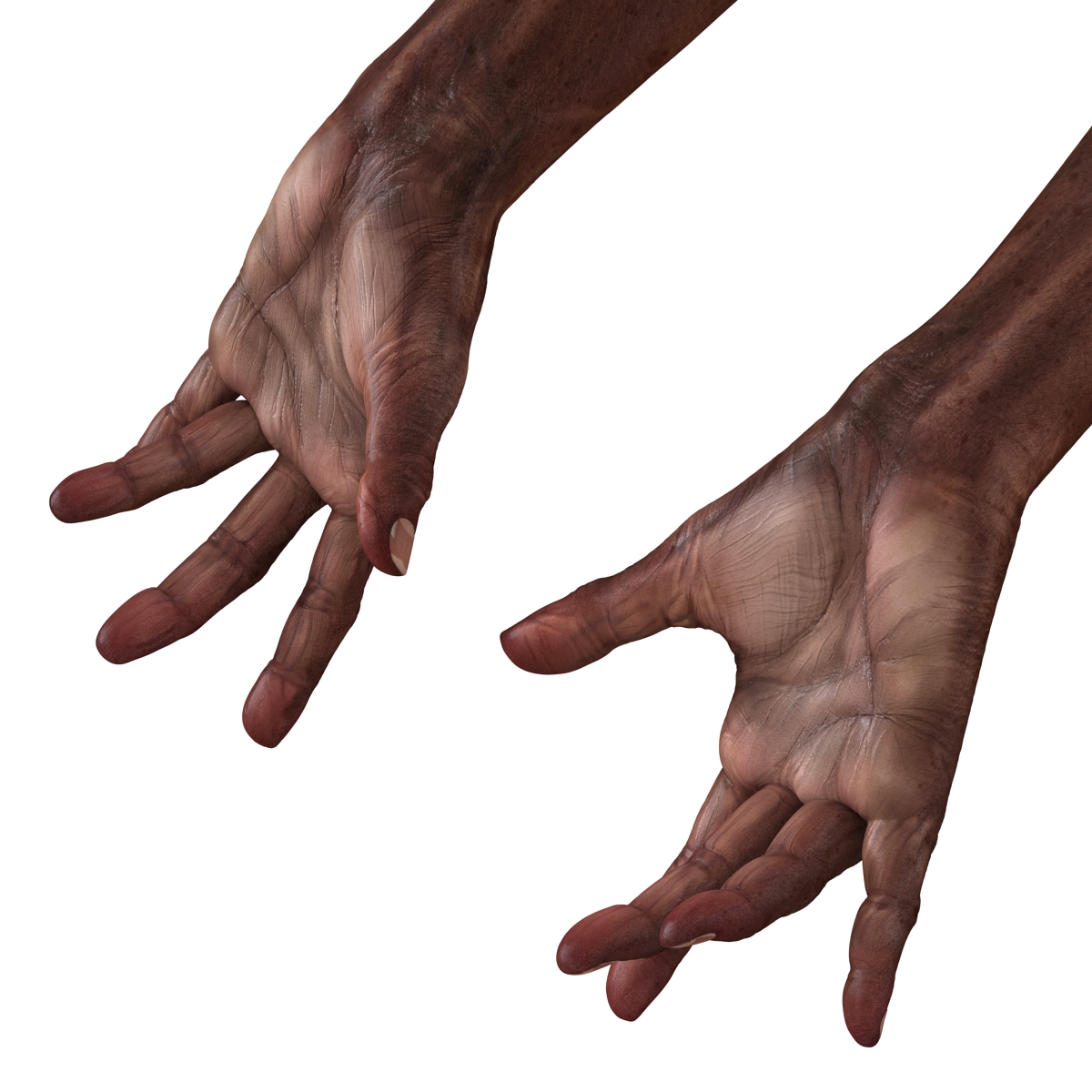 3D Old African Man Hands Pose 3 model