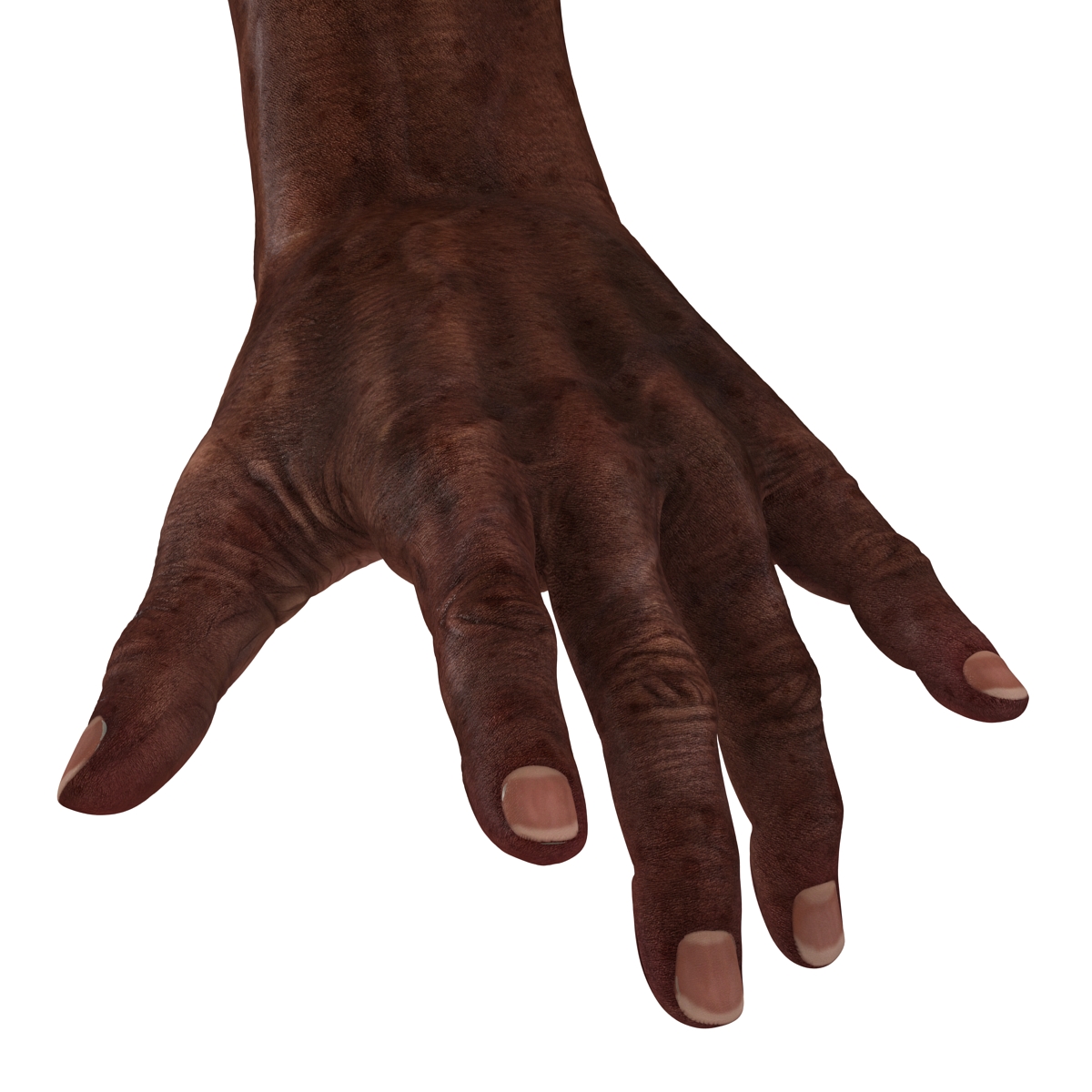 3D Old African Man Hands Pose 3 model