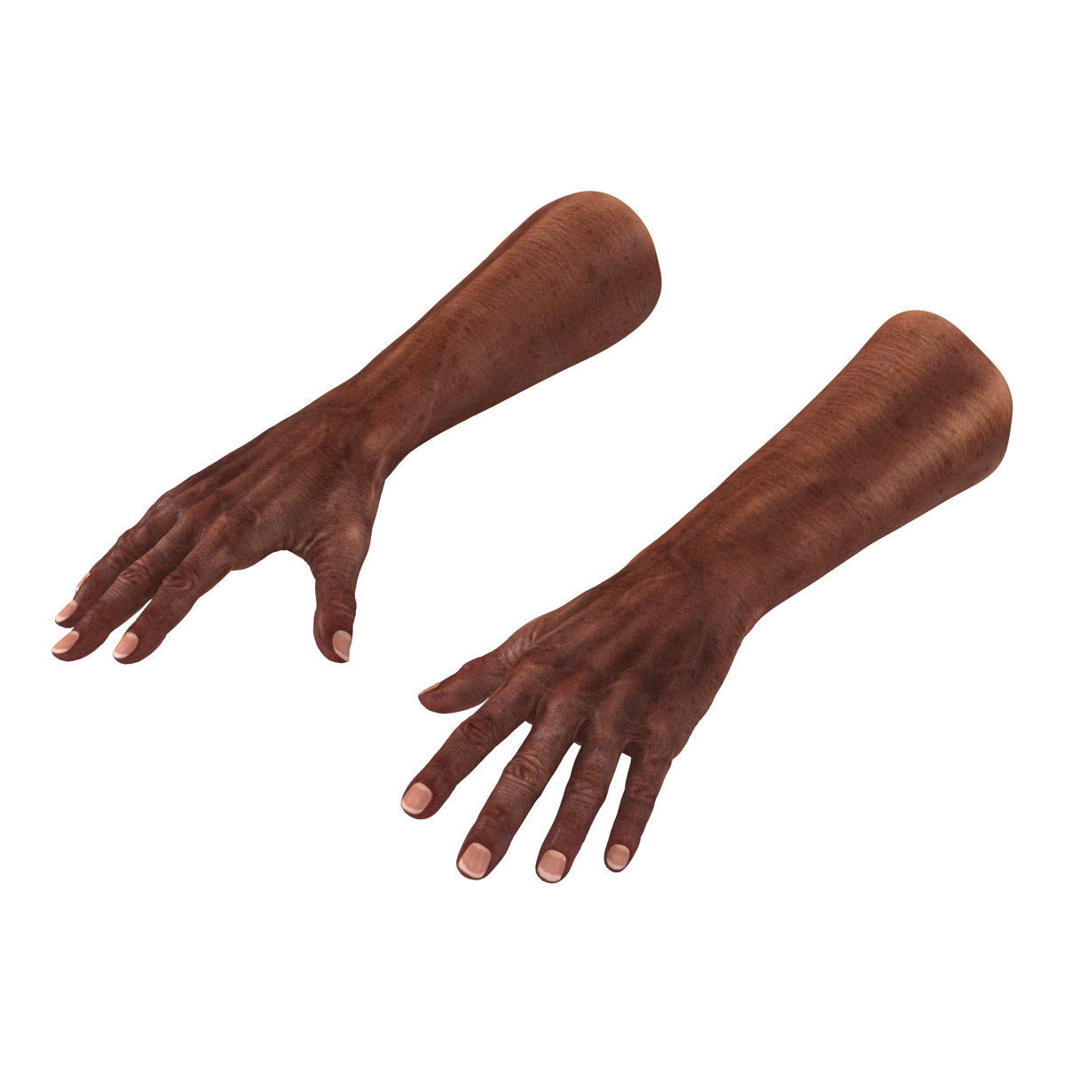 3D model Old African Man Hands 2 Rigged