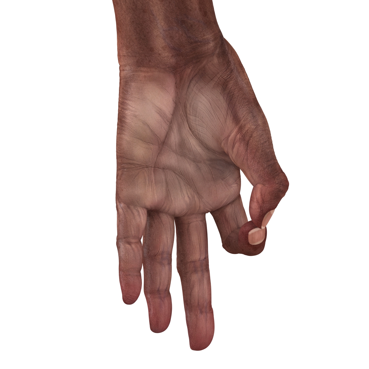 3D model Old African Man Hands 2 Rigged