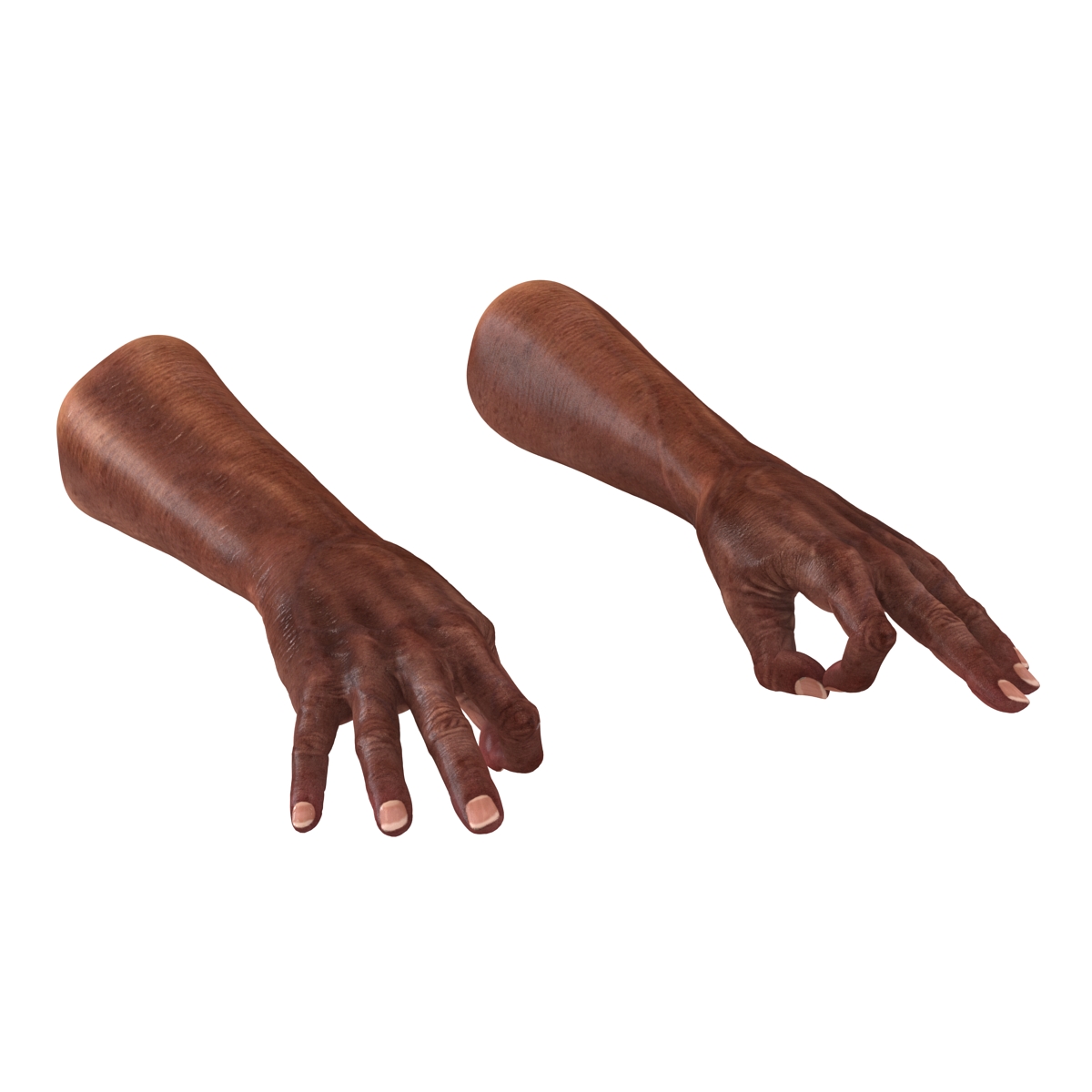 3D model Old African Man Hands 2 Pose 5