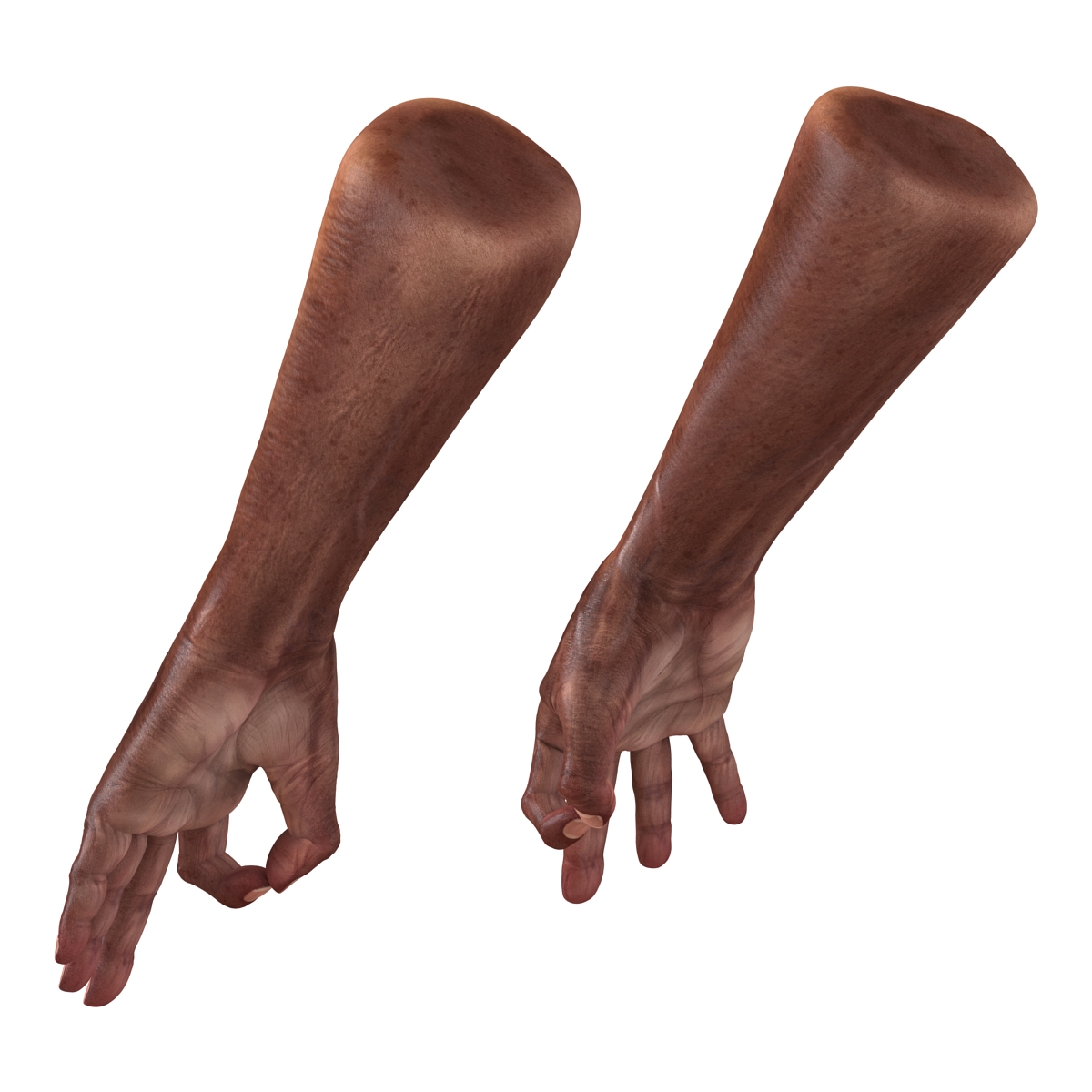 3D model Old African Man Hands 2 Pose 5