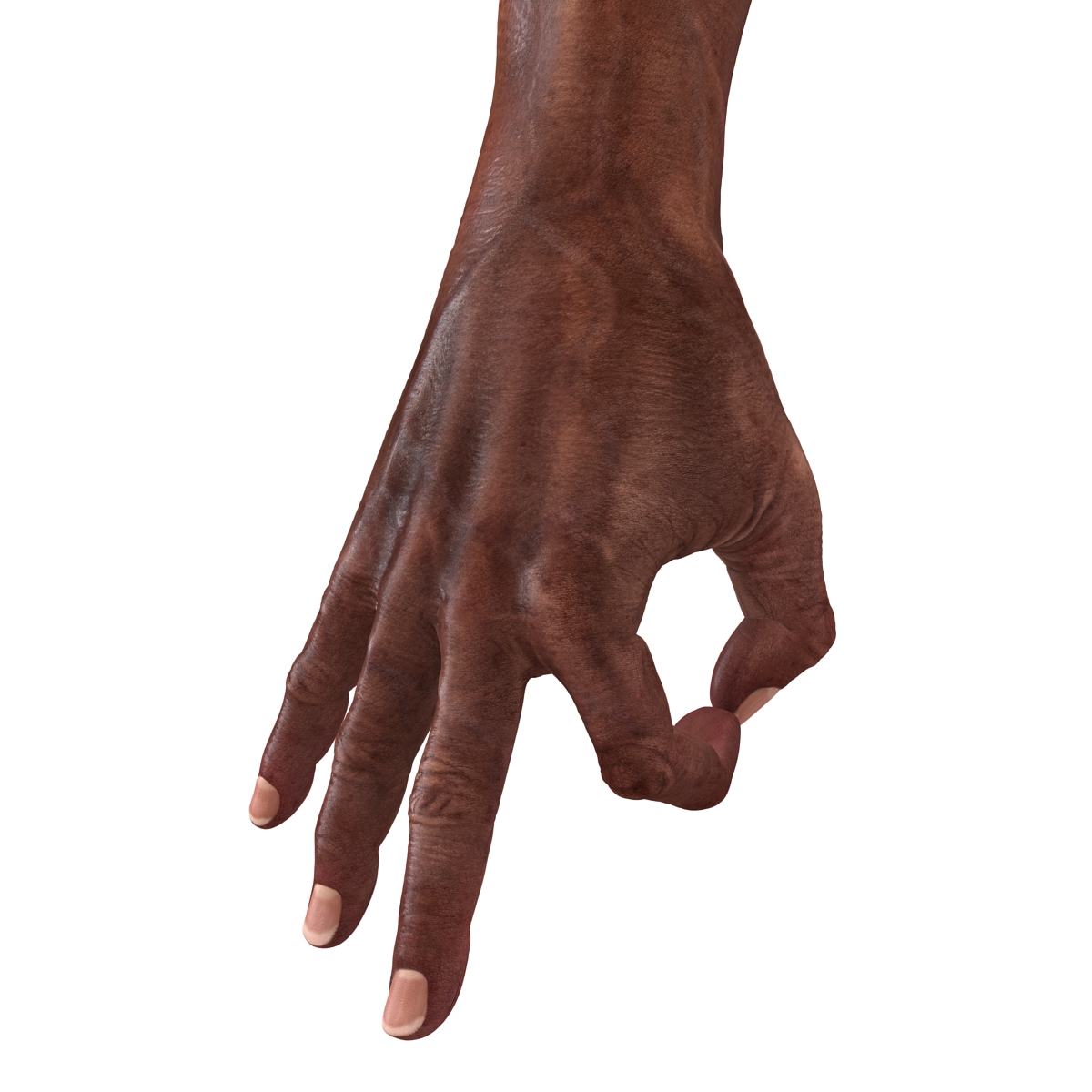 3D model Old African Man Hands 2 Pose 5