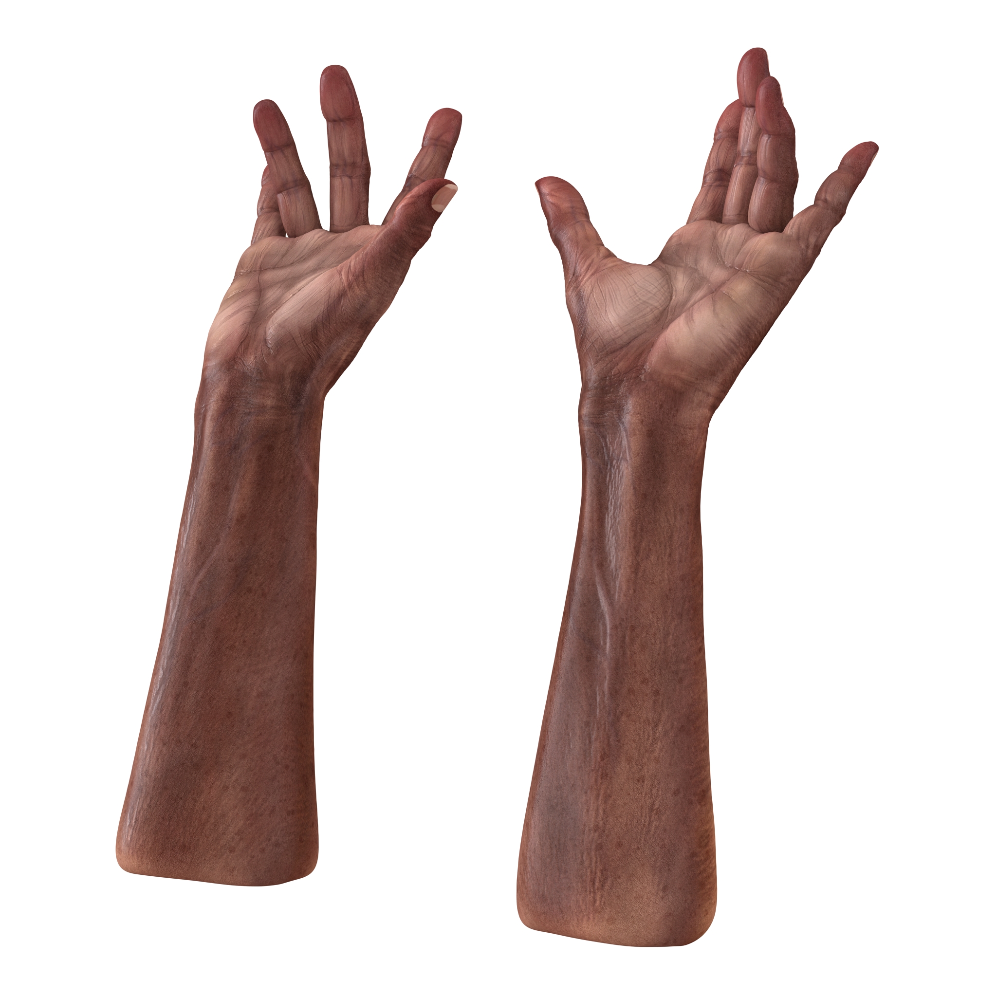 3D model Old African Man Hands 2 Pose 3