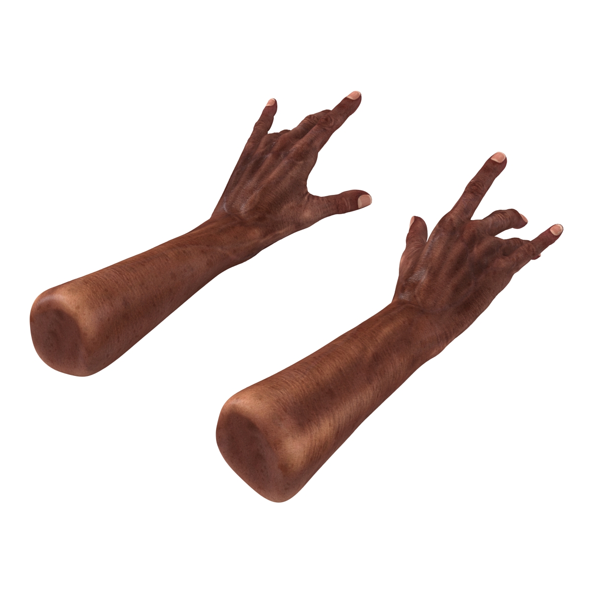 3D model Old African Man Hands 2 Pose 3