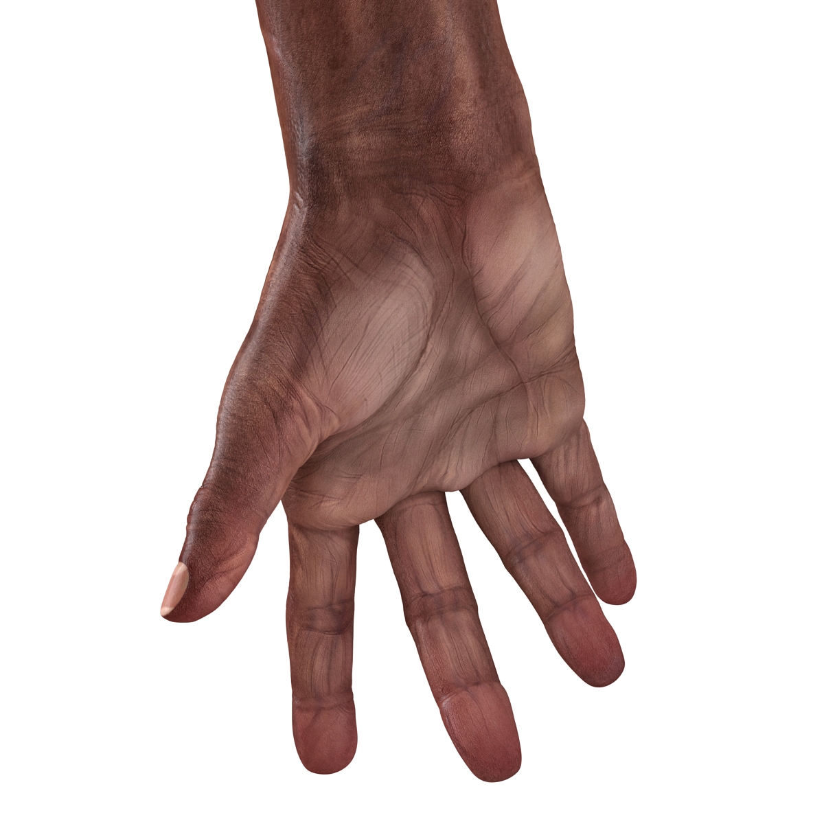 3D model Old African Man Hands 2 Pose 3