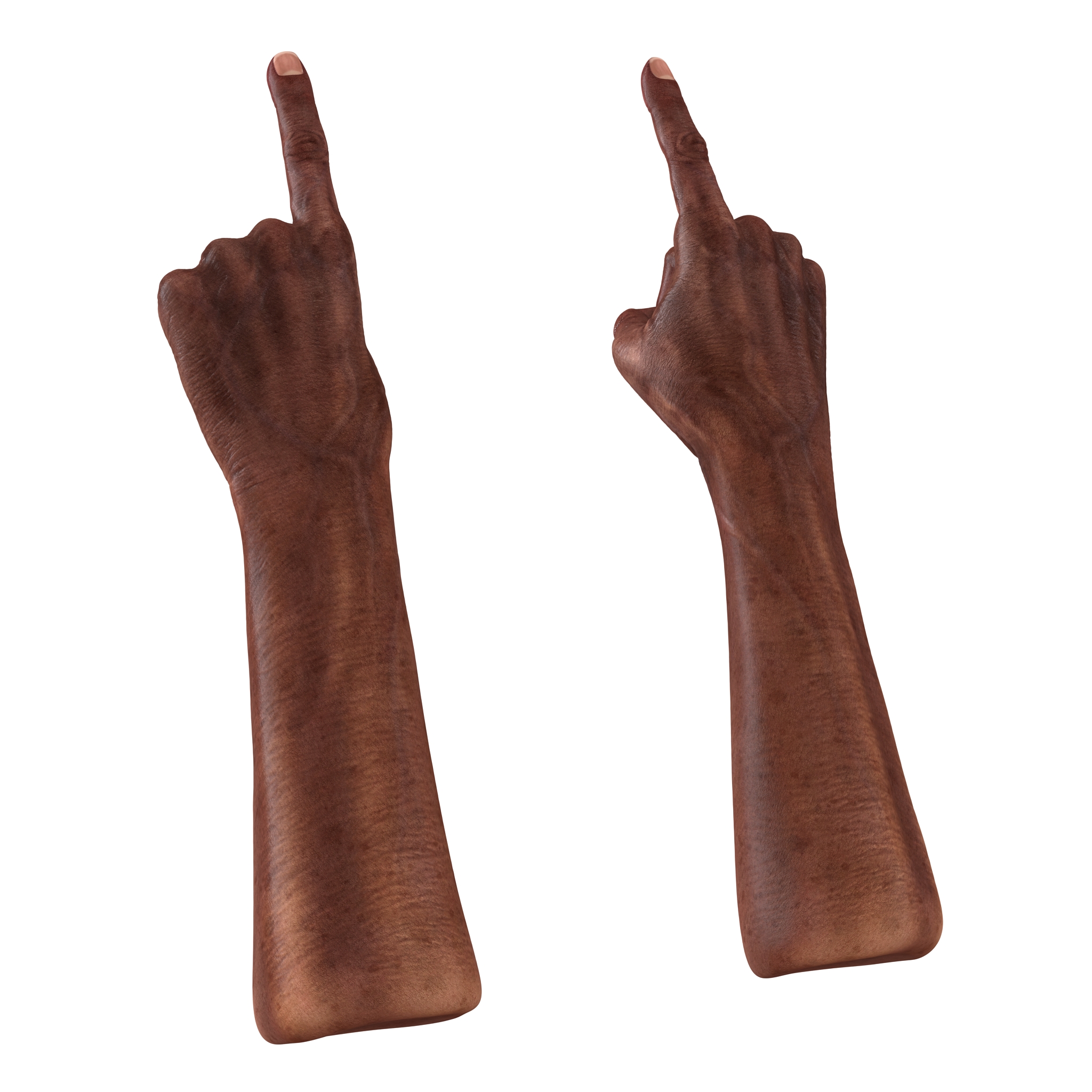 3D model Old African Man Hands 2 Pose 2