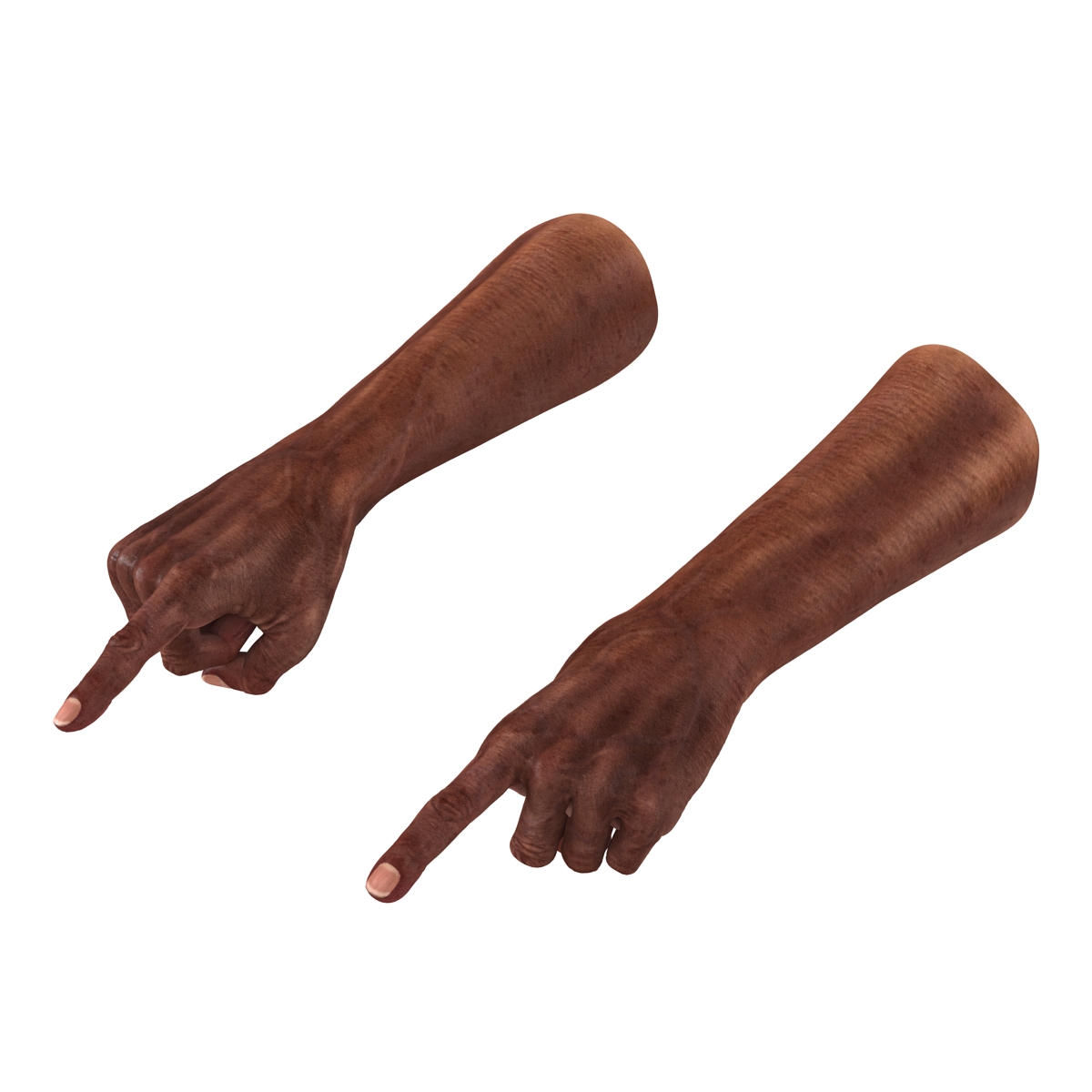 3D model Old African Man Hands 2 Pose 2