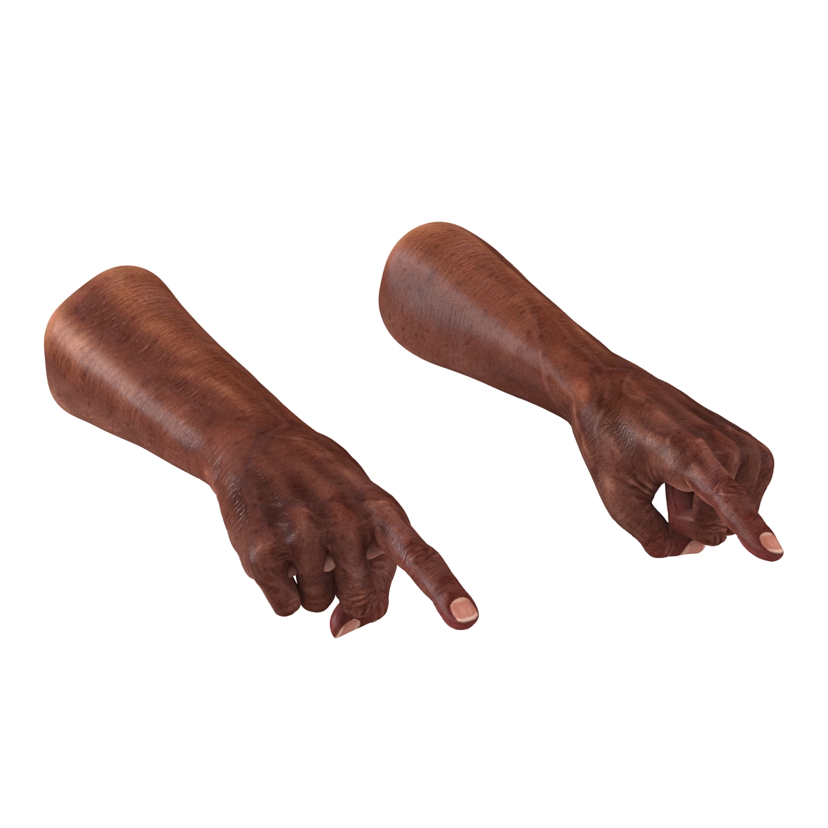 3D model Old African Man Hands 2 Pose 2