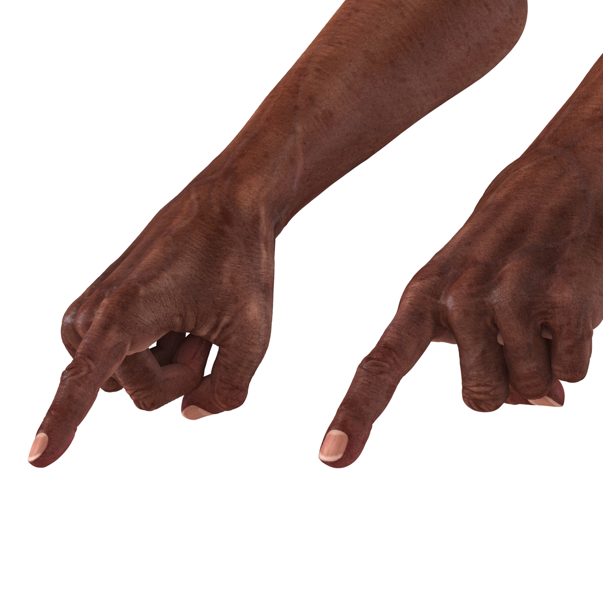 3D model Old African Man Hands 2 Pose 2