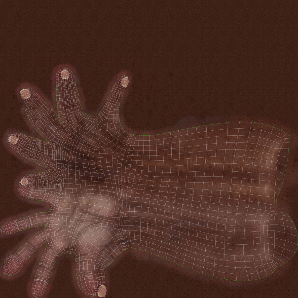 3D model Old African Man Hands 2 Pose 2