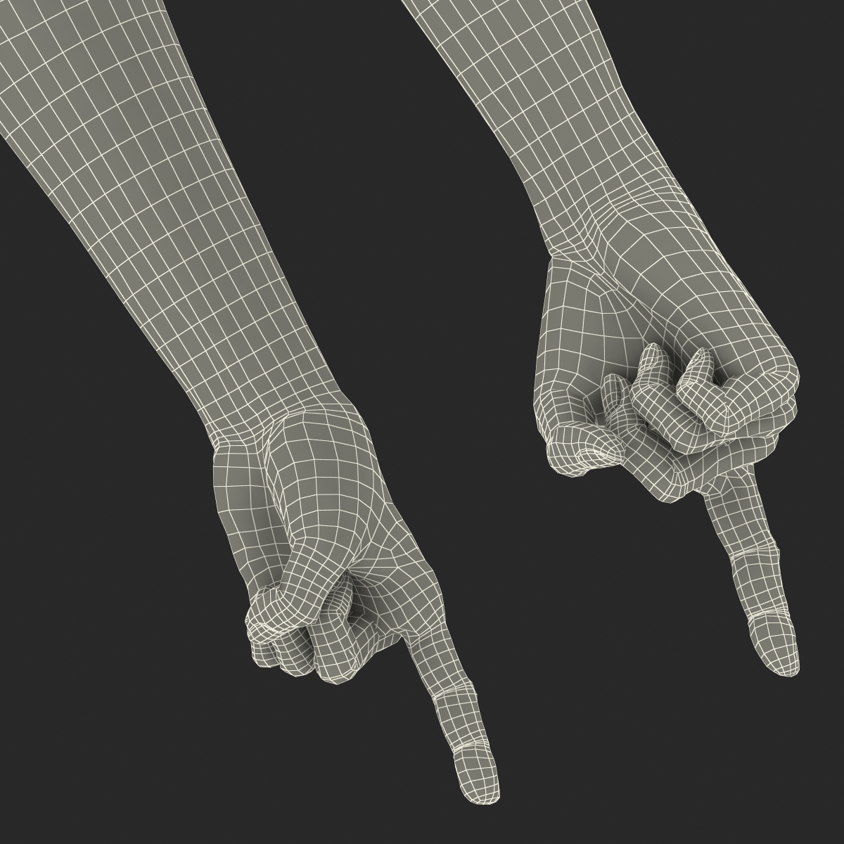 3D model Old African Man Hands 2 Pose 2