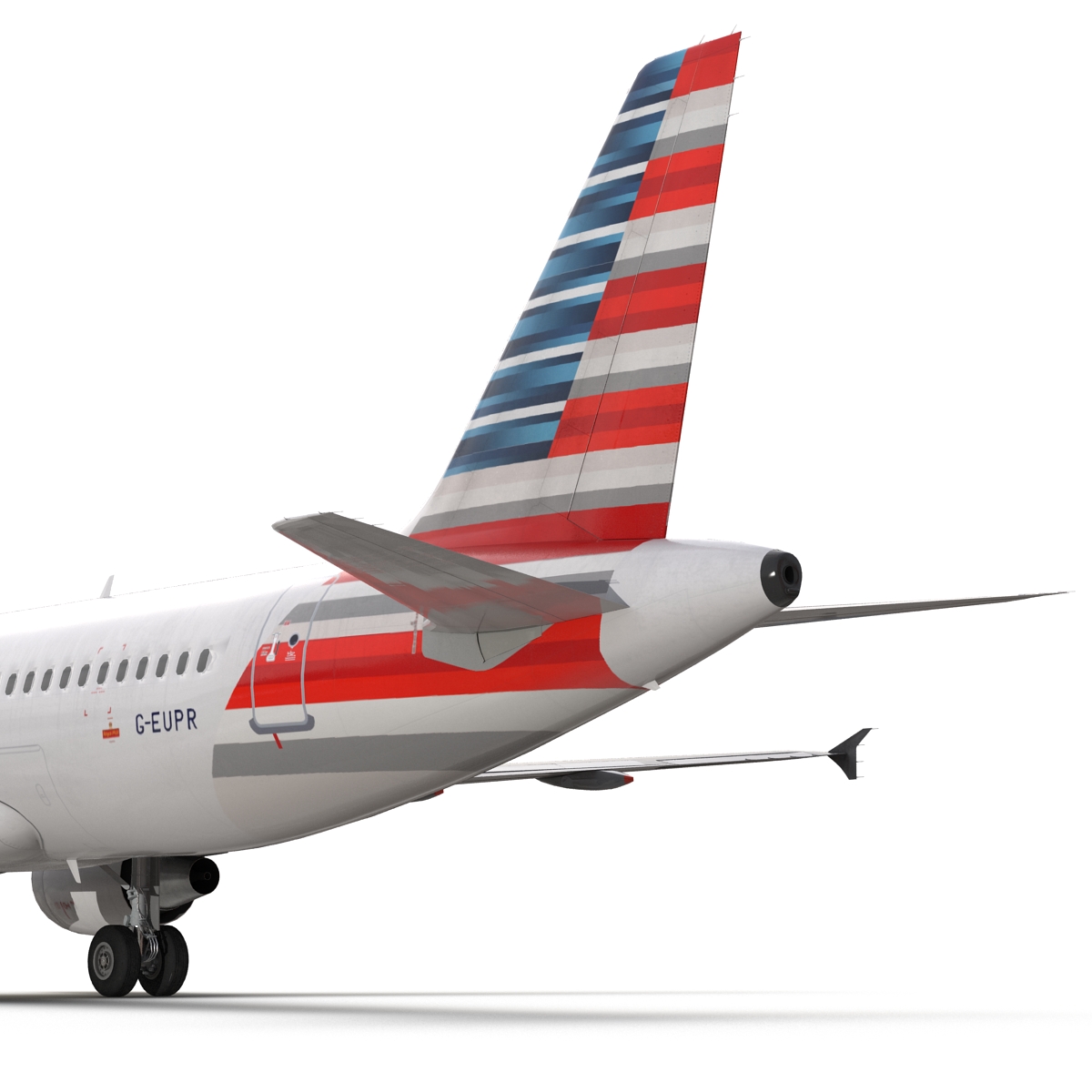 3D Airbus A320 American Airlines Rigged