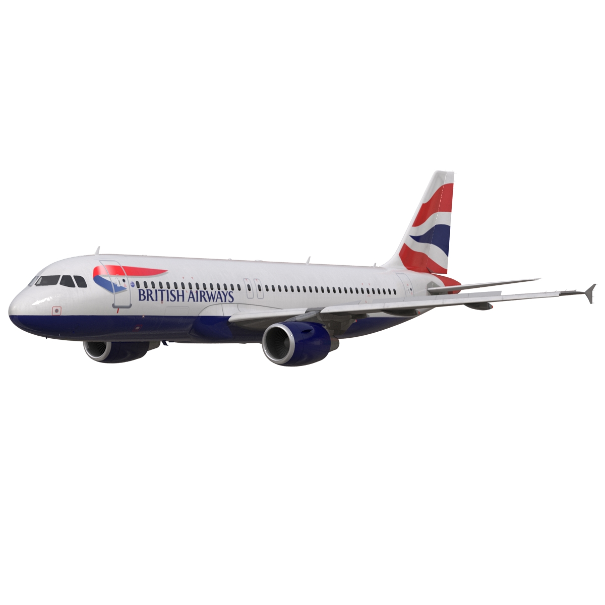 Airbus A320 British Airways Rigged 3D model