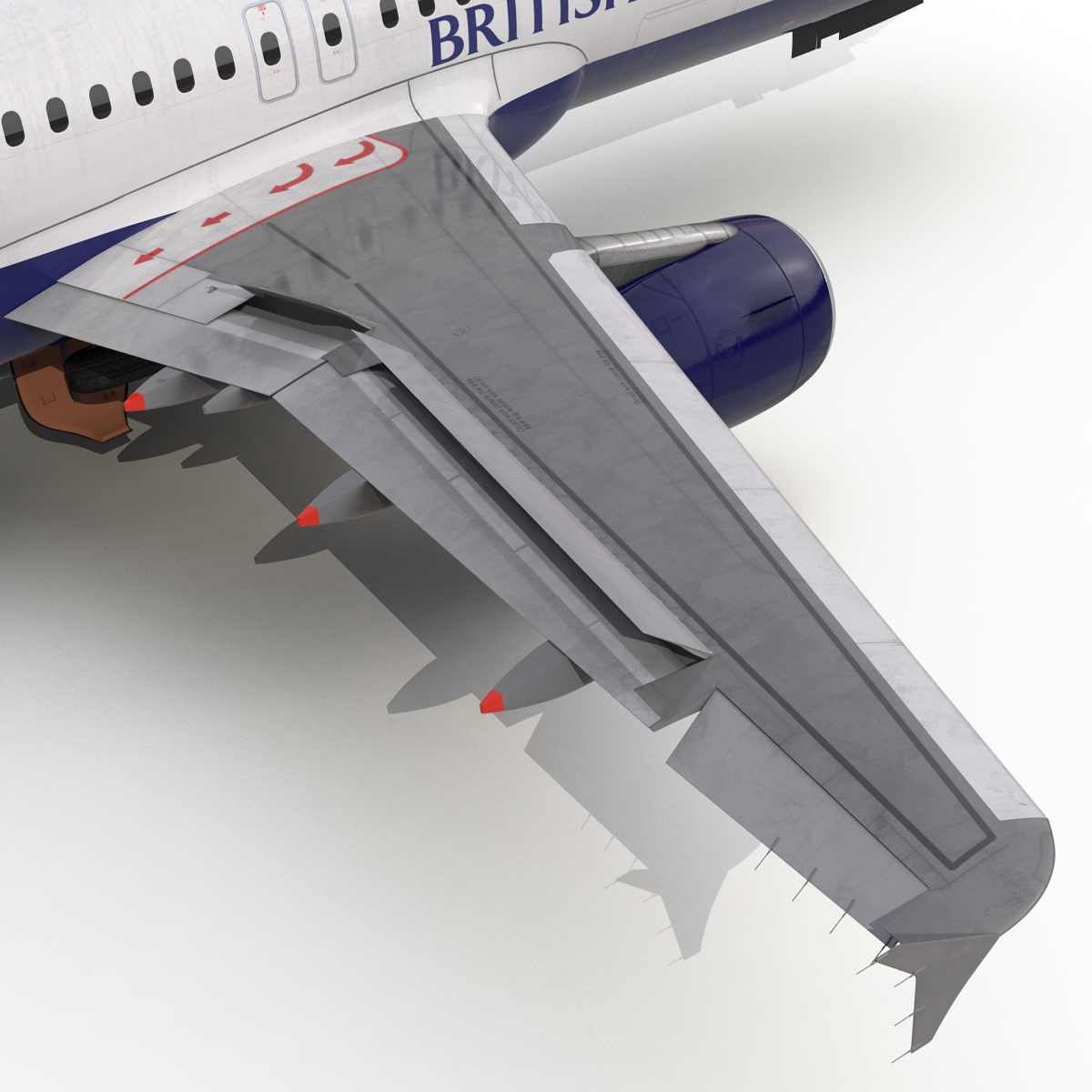 Airbus A320 British Airways Rigged 3D model