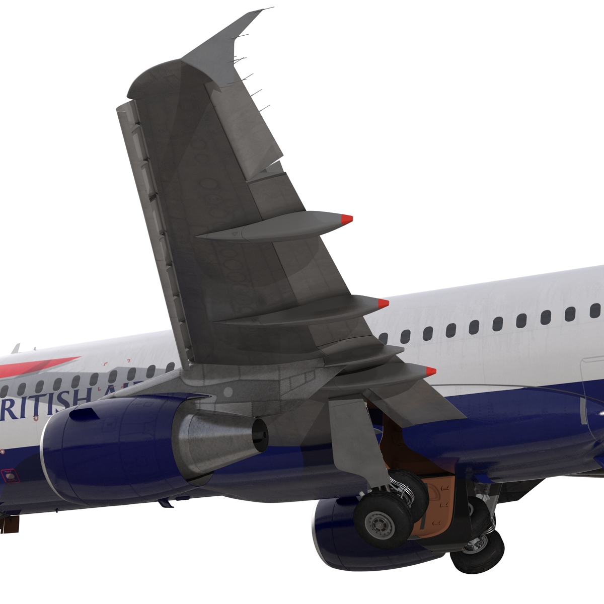 Airbus A320 British Airways Rigged 3D model