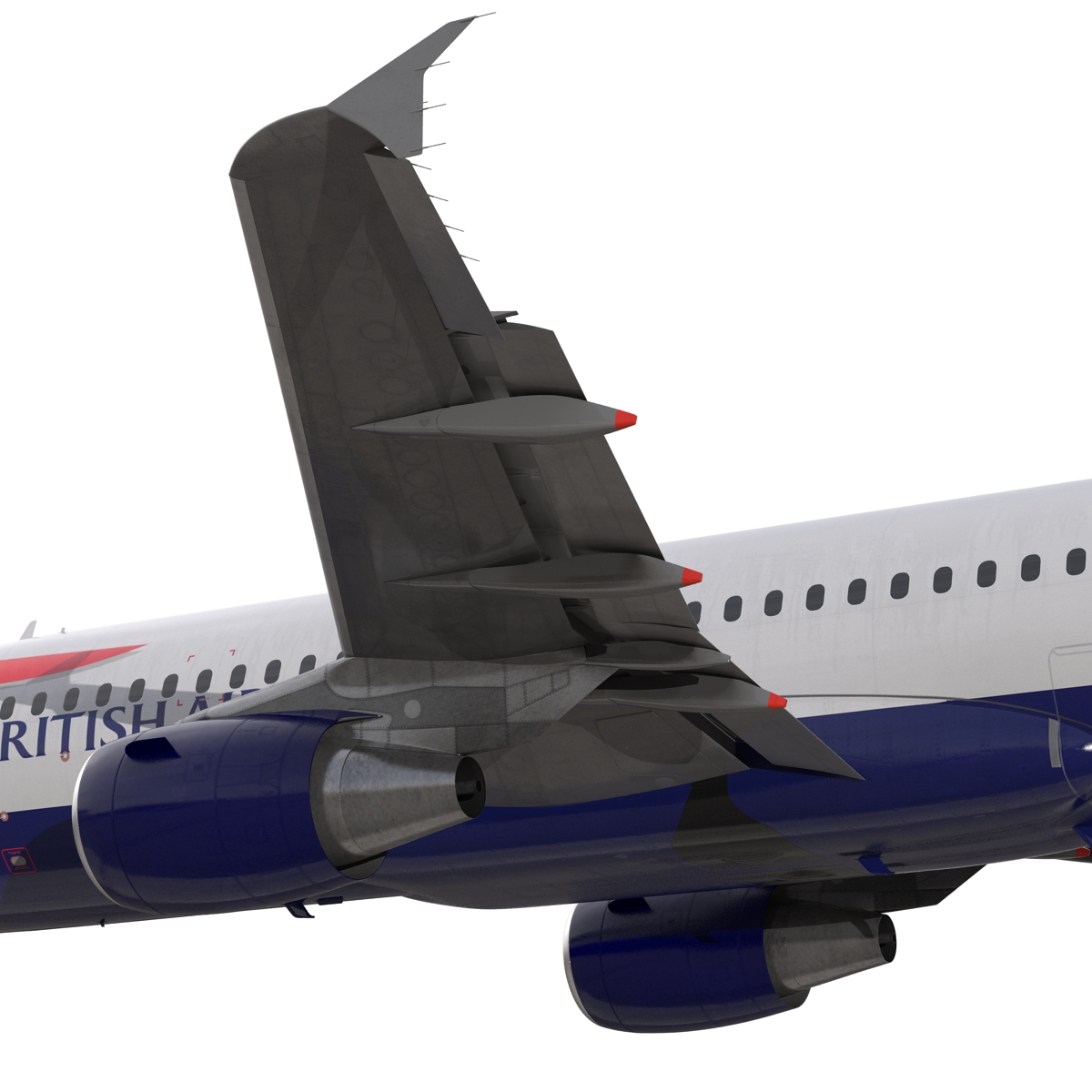 Airbus A320 British Airways Rigged 3D model