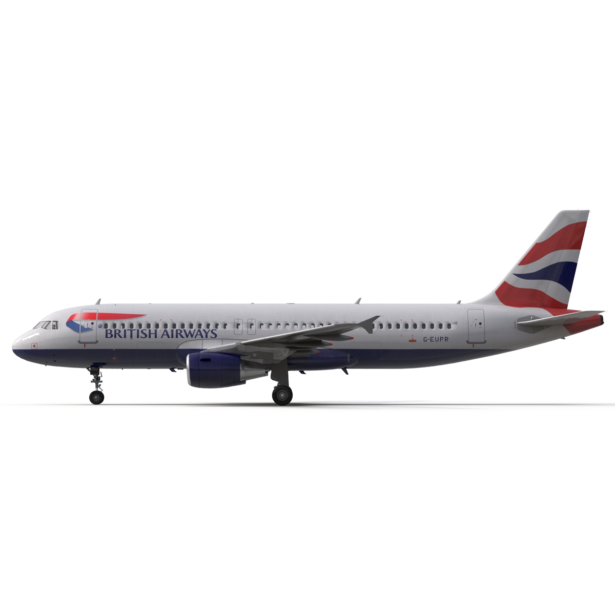 Airbus A320 British Airways Rigged 3D model