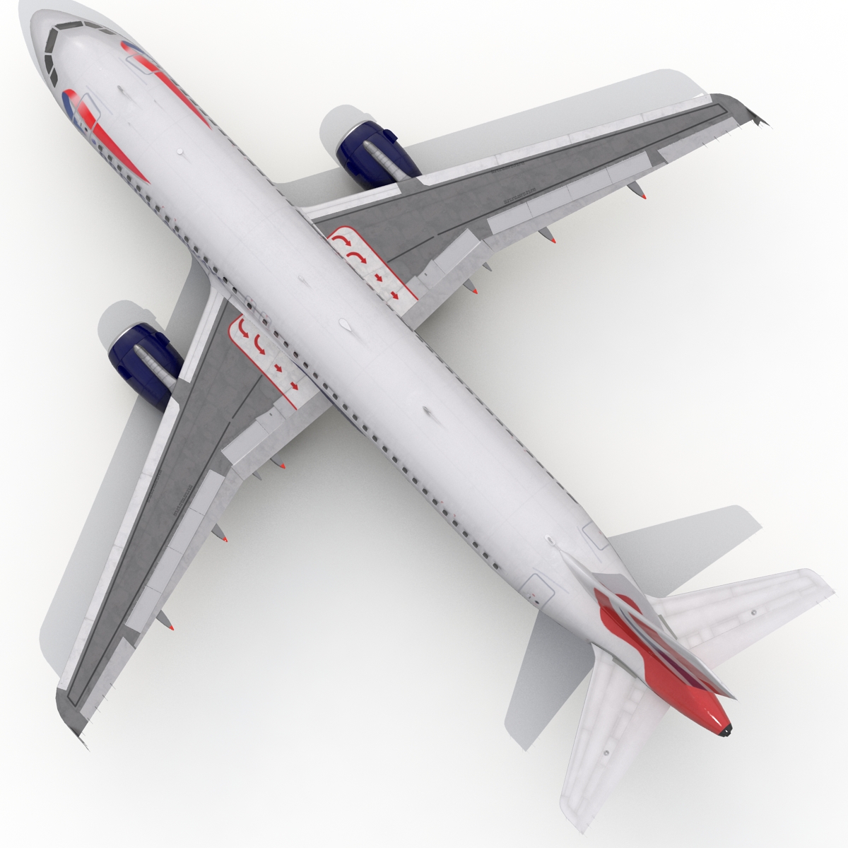 Airbus A320 British Airways Rigged 3D model