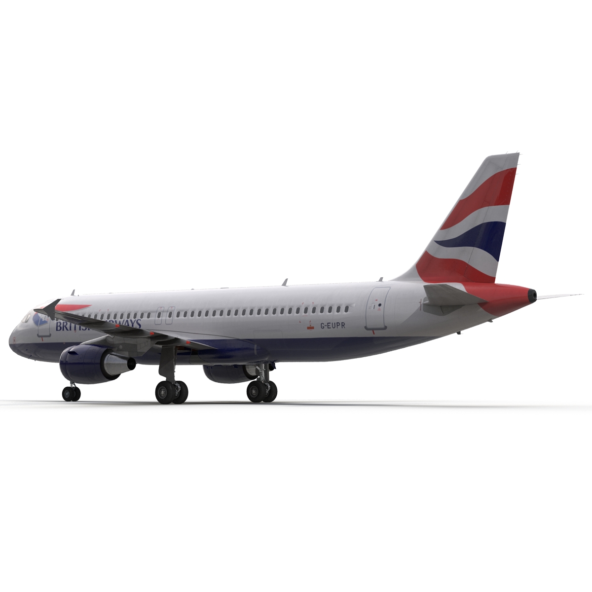 Airbus A320 British Airways Rigged 3D model