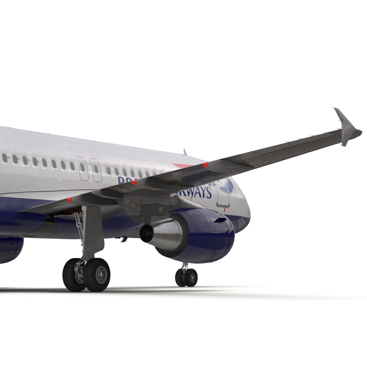 Airbus A320 British Airways Rigged 3D model