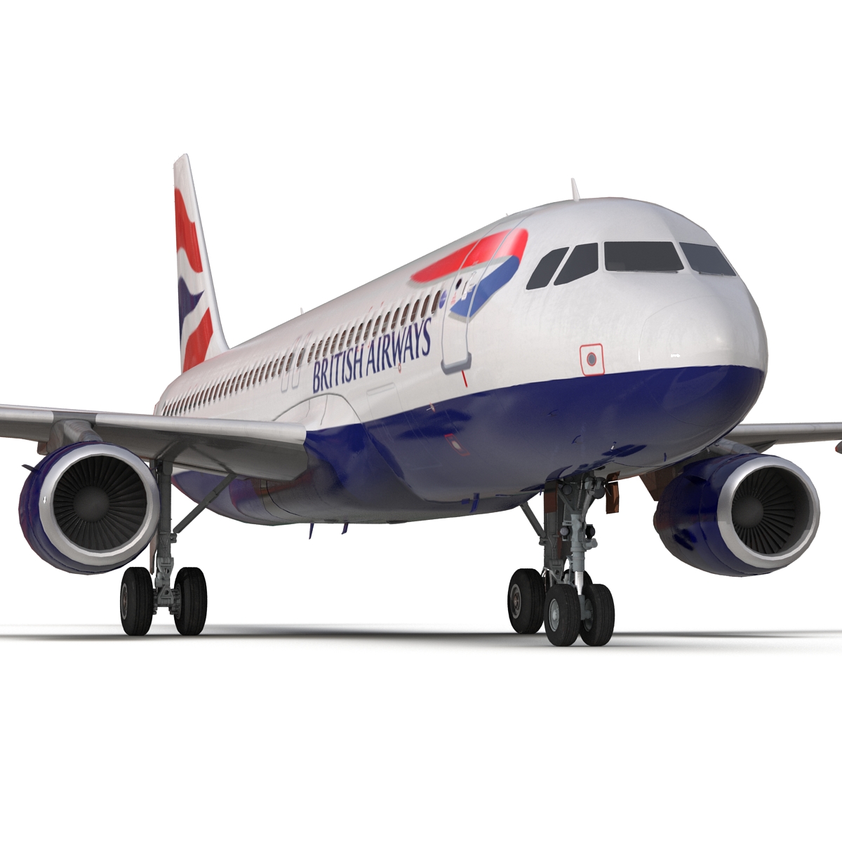 Airbus A320 British Airways Rigged 3D model