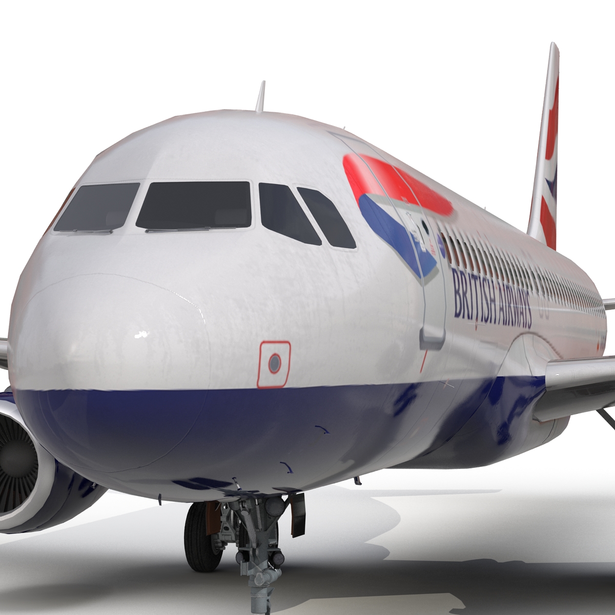 Airbus A320 British Airways Rigged 3D model