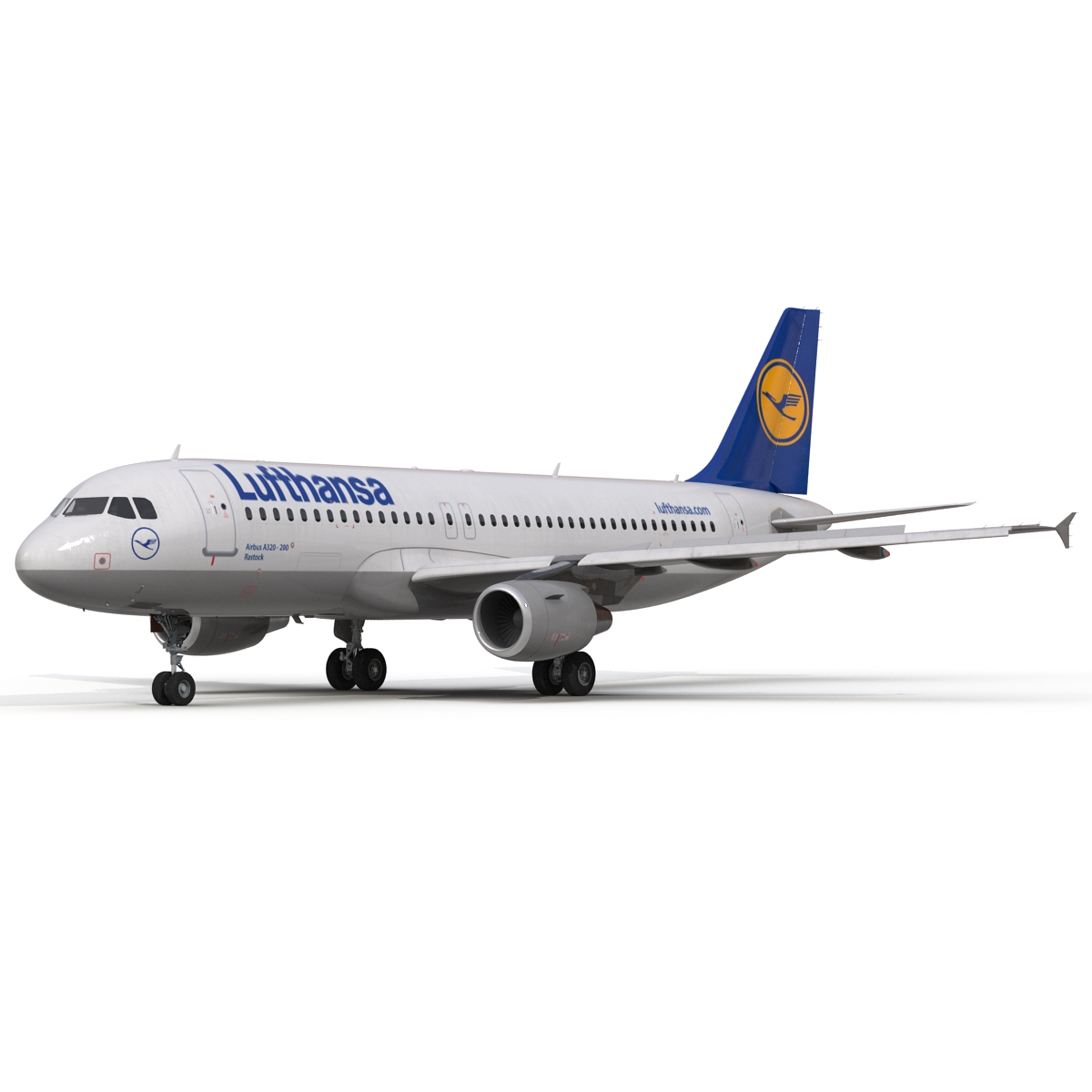 3D Airbus A320 Lufthansa Rigged model