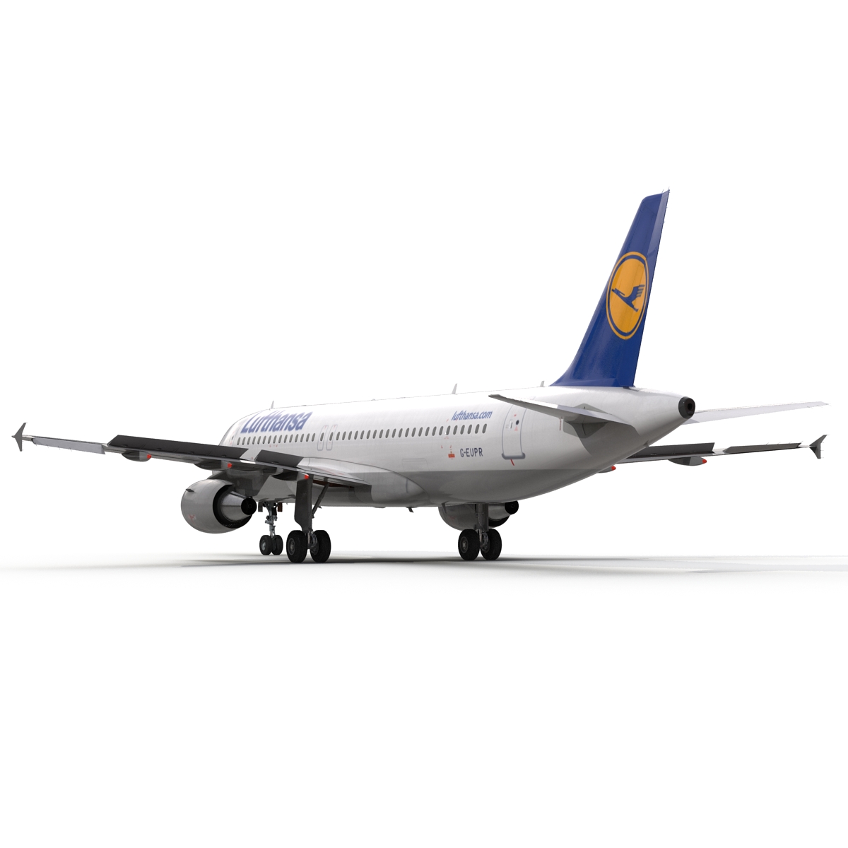 3D Airbus A320 Lufthansa Rigged model