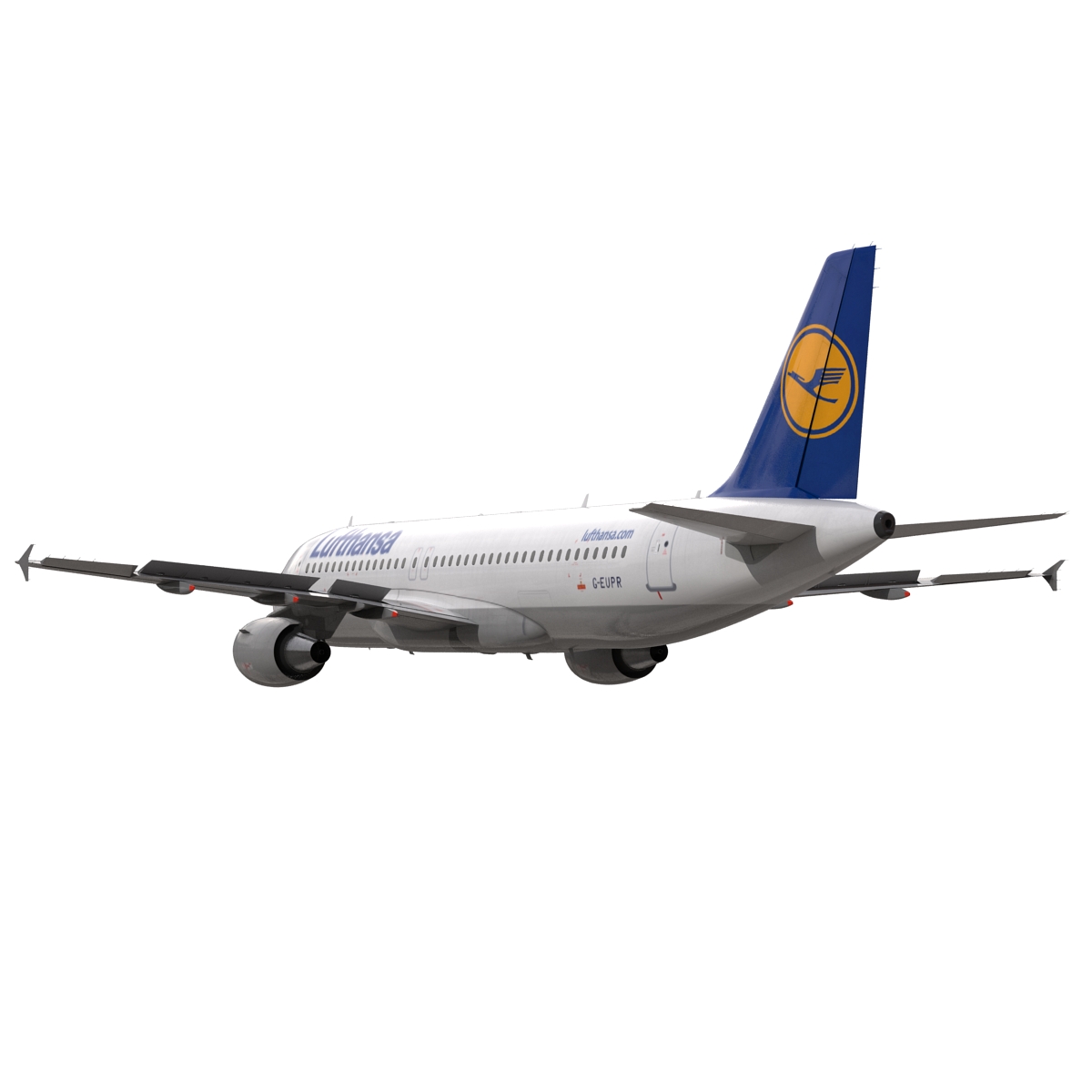 3D Airbus A320 Lufthansa Rigged model