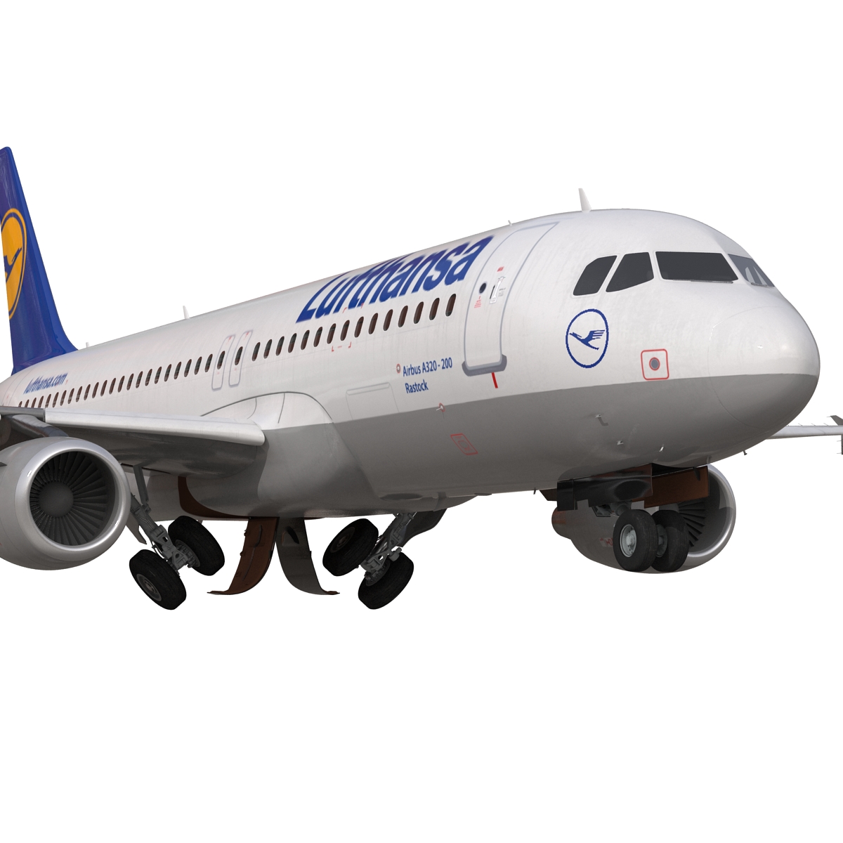 3D Airbus A320 Lufthansa Rigged model