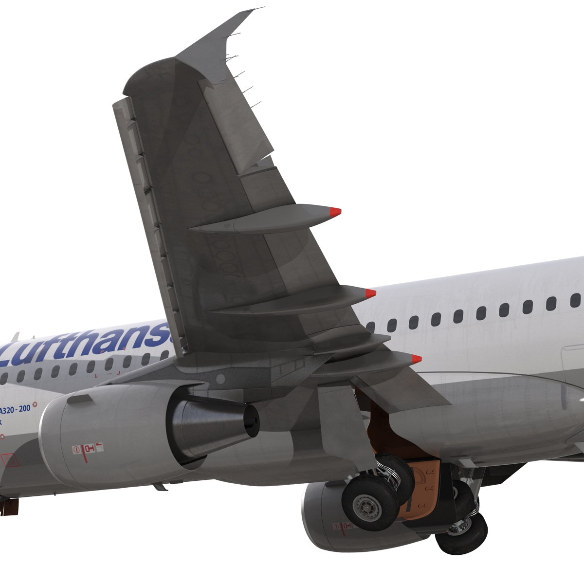 3D Airbus A320 Lufthansa Rigged model