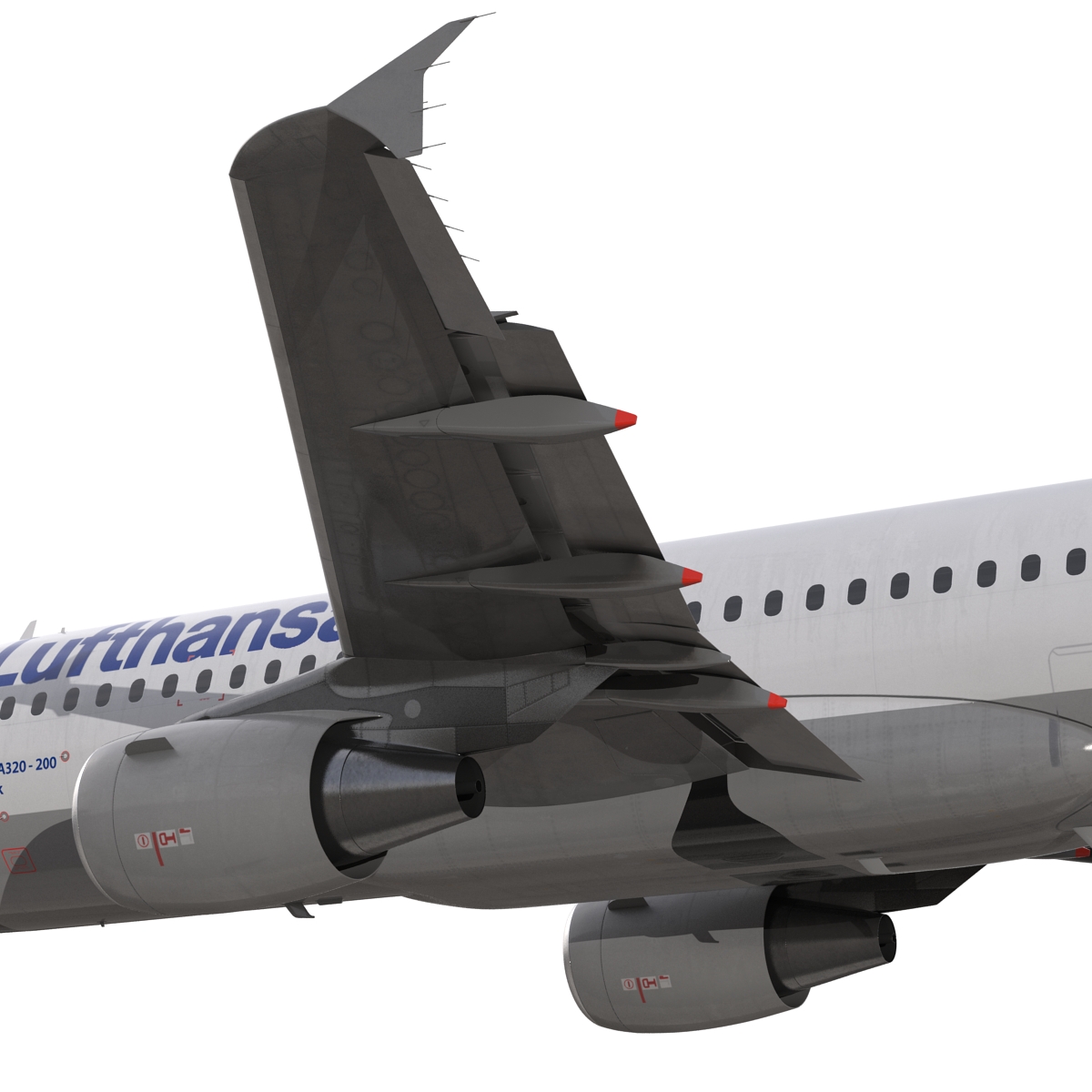 3D Airbus A320 Lufthansa Rigged model